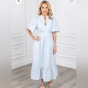 Sugarlips light blue dress with ric rac, XL, NWT